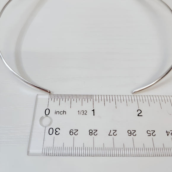 TAXCO Solid Sterling Silver Modernist Wave Eyelet Open back Collar Necklace - Picture 6 of 12